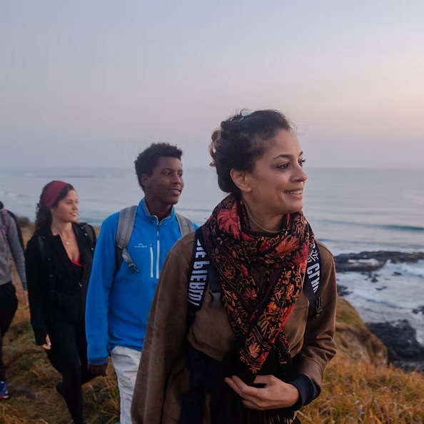 Friends Exploring the Shoreline
